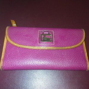 DOONEY & BOURKE Rose Leather Full Size Wallet Clutch with Hanging FOB